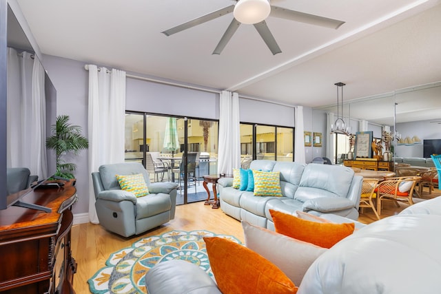 8520 Gulf Blvd Unit 29, Navarre, FL 32566 - living room featuring wood finished floors and ceiling fan