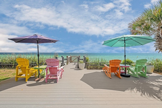 58 Montgomery St, Santa Rosa Beach, FL 32459 - wooden deck featuring a water view