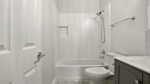 34 Herons Watch Way Unit 1202, Santa Rosa Beach, FL 32459 - bathroom featuring vanity, shower / bath combination, and marble look tile flooring
