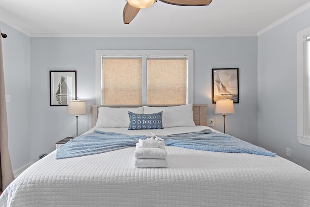 8009 E County Highway 30a, Inlet Beach, FL 32461 - bedroom featuring crown molding and a ceiling fan