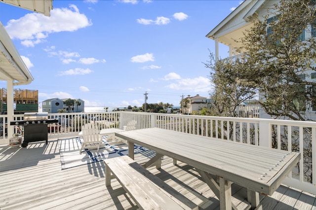 8009 E County Highway 30a, Inlet Beach, FL 32461 - wooden deck with grilling area and outdoor dining area