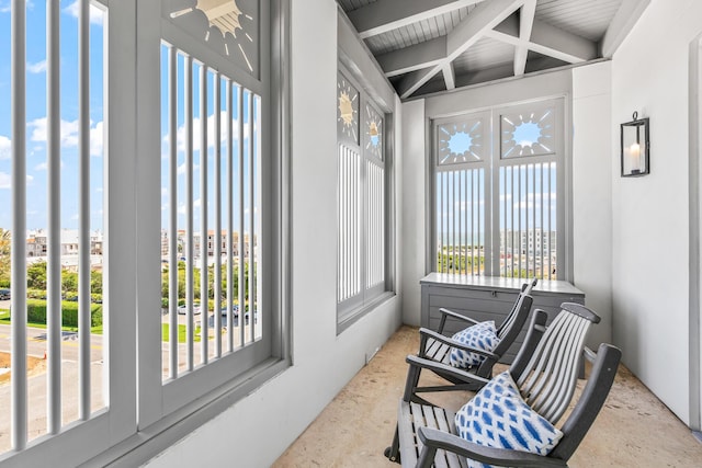 20 Mark Twain Ln Unit 402, Inlet Beach, FL 32461 - sunroom with beam ceiling
