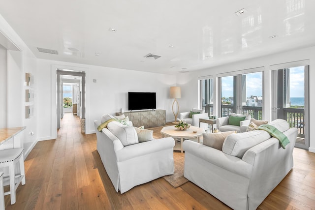 20 Mark Twain Ln Unit 402, Inlet Beach, FL 32461 - living room featuring light wood-style flooring