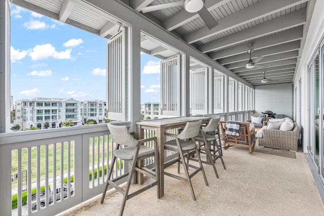 20 Mark Twain Ln Unit 402, Inlet Beach, FL 32461 - sunroom / solarium featuring a ceiling fan