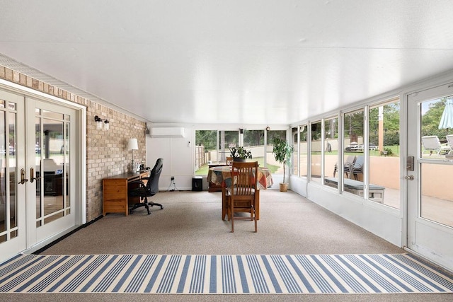 131 Wedgewood Ln, Crestview, FL 32536 - sunroom / solarium with french doors, carpet floors, and an AC wall unit