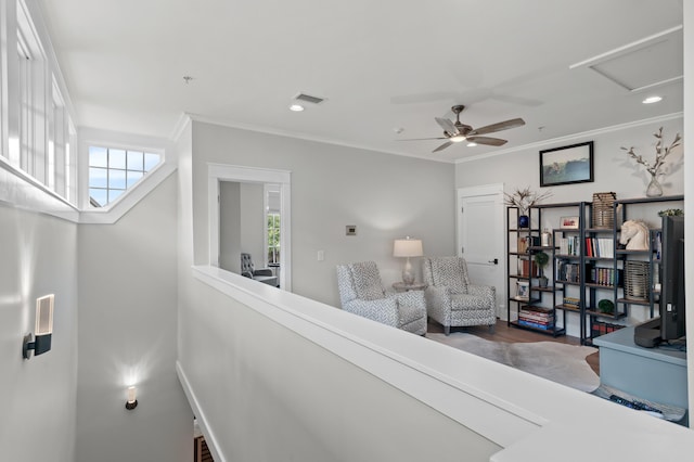 1510 Match Point Ln Unit 303, Panama City Beach, FL 32413 - bedroom featuring crown molding, wood finished floors, recessed lighting, and a ceiling fan