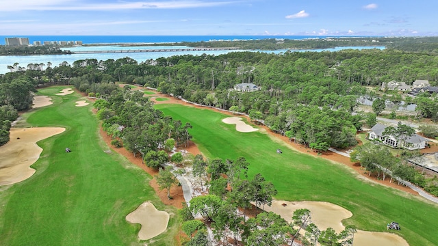 1510 Match Point Ln Unit 303, Panama City Beach, FL 32413 - aerial view of property and surrounding area with a large body of water and a golf course