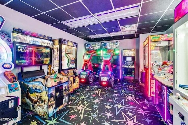 11483 Front Beach Rd Unit 1004, Panama City Beach, FL 32407 - game room featuring a paneled ceiling