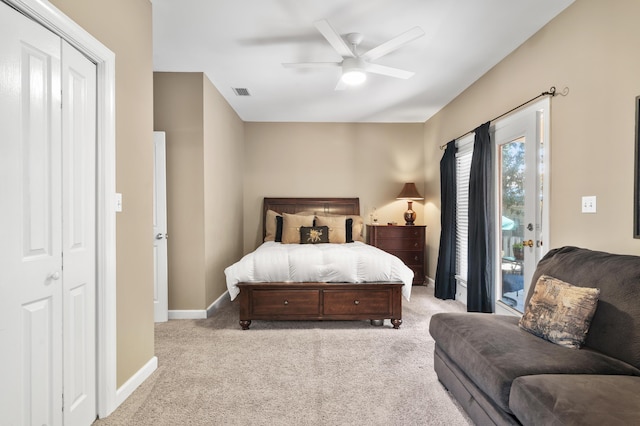 113 Mantero Way, Destin, FL 32541 - bedroom with carpet flooring, access to outside, and ceiling fan