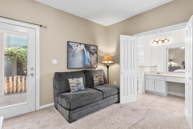 113 Mantero Way, Destin, FL 32541 - sitting room featuring light colored carpet, an office area, and light tile patterned floors