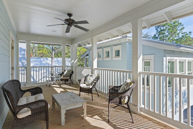 97 Red Cedar Way, Santa Rosa Beach, FL 32459 - sunroom / solarium featuring a ceiling fan and outdoor lounge area