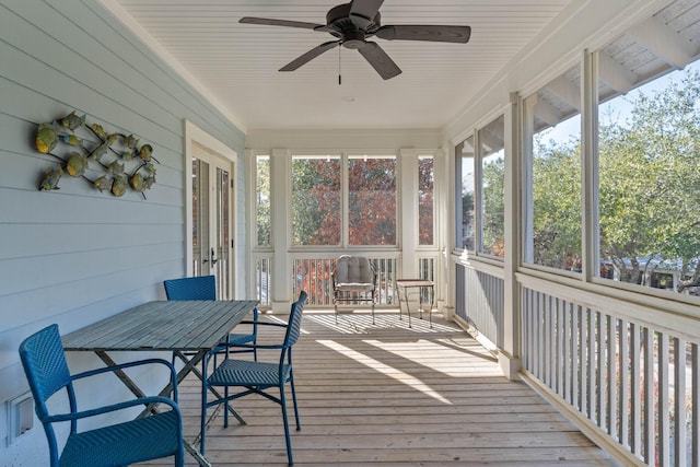 97 Red Cedar Way, Santa Rosa Beach, FL 32459 - sunroom featuring ceiling fan and outdoor dining area