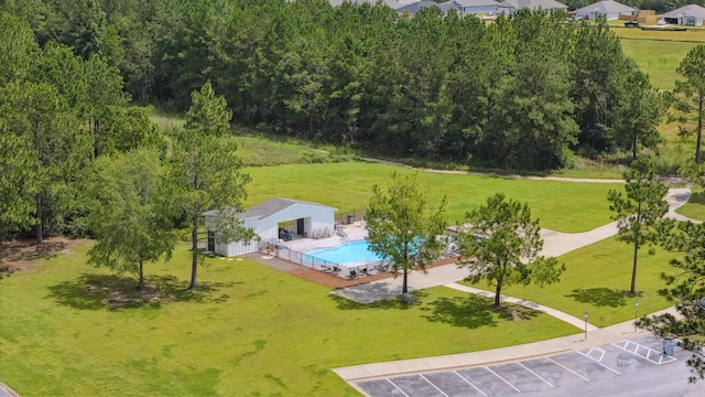 6721 Sarah Ann Way, Laurel Hill, FL 32567 - drone / aerial view of a pool area