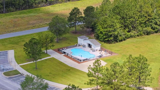 6721 Sarah Ann Way, Laurel Hill, FL 32567 - drone / aerial view of a pool area