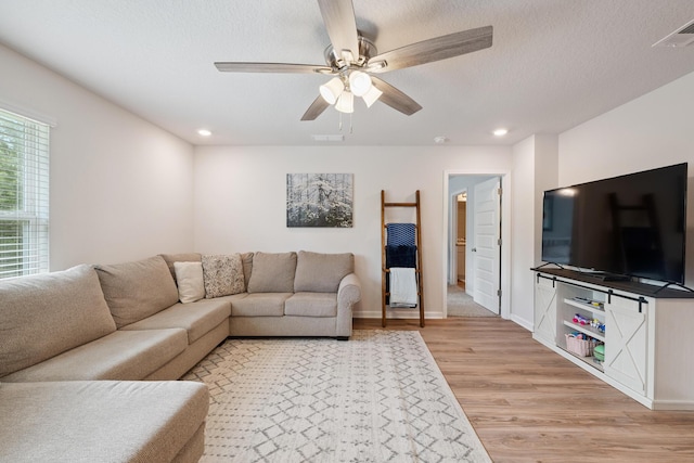 6721 Sarah Ann Way, Laurel Hill, FL 32567 - living area with light wood-type flooring, ceiling fan, and recessed lighting