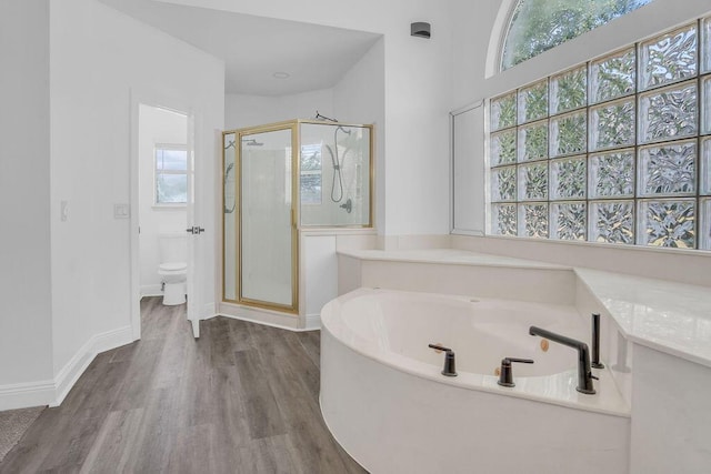 1005 Shalimar Point Dr, Shalimar, FL 32579 - full bathroom featuring a garden tub, a shower stall, and healthy amount of natural light