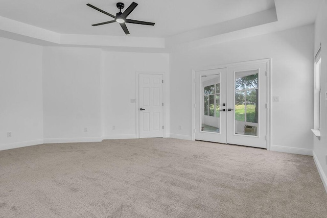 1005 Shalimar Point Dr, Shalimar, FL 32579 - carpeted empty room featuring french doors and ceiling fan