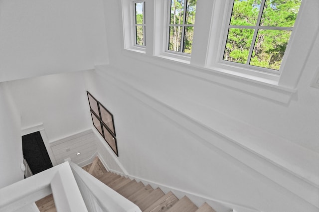 395 Tumblehome Way, Santa Rosa Beach, FL 32459 - stairway featuring wood finished floors