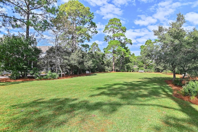 395 Tumblehome Way, Santa Rosa Beach, FL 32459 - view of green lawn with view of wooded area