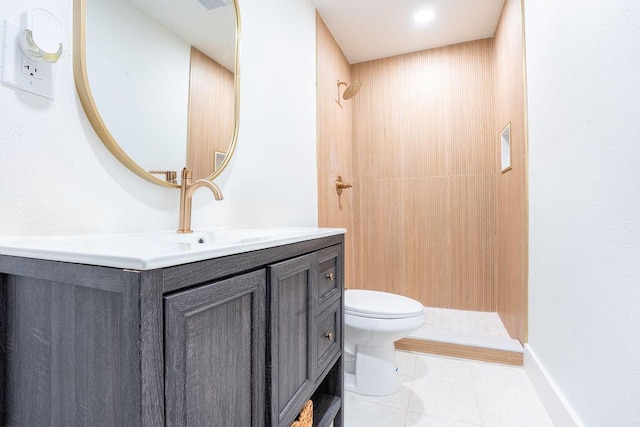 1011 Creel St, Fort Walton Beach, FL 32547 - bathroom featuring tiled shower, vanity, and tile patterned flooring