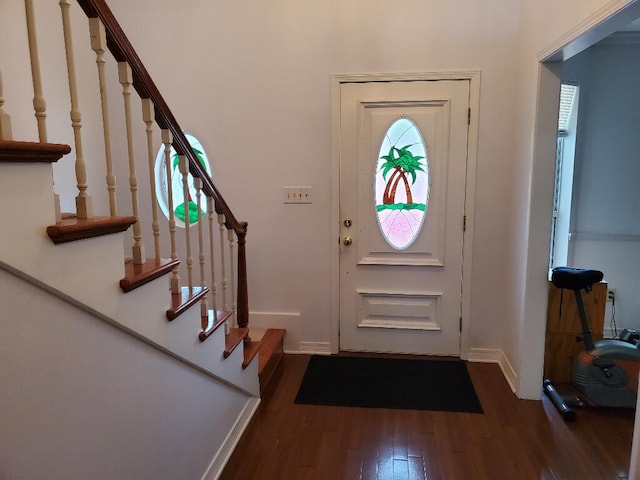 2969 Laurel Dr, Gulf Breeze, FL 32563 - entryway with dark wood-style flooring and stairway
