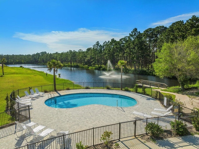 54 Kara Lake Dr, Santa Rosa Beach, FL 32459 - community pool with a water view, a patio area, and a wooded view