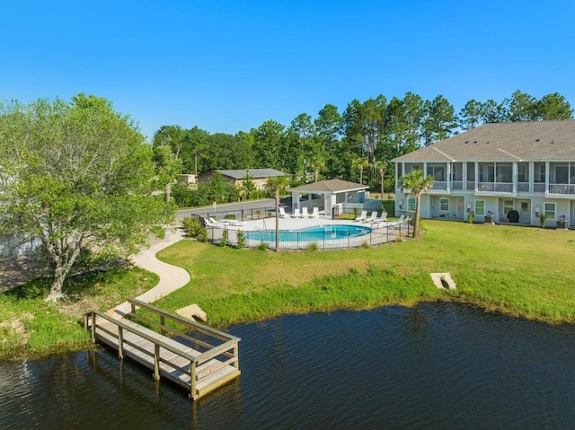 54 Kara Lake Dr, Santa Rosa Beach, FL 32459 - view of pool with a water view