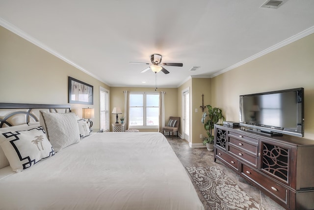 2905 Scenic Gulf Dr, Miramar Beach, FL 32550 - bedroom with crown molding and ceiling fan