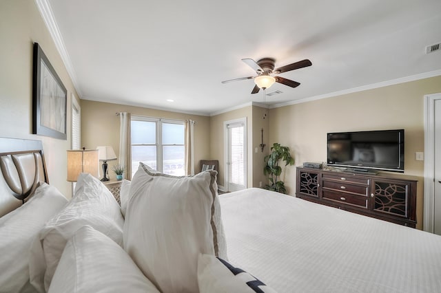 2905 Scenic Gulf Dr, Miramar Beach, FL 32550 - bedroom featuring crown molding and ceiling fan