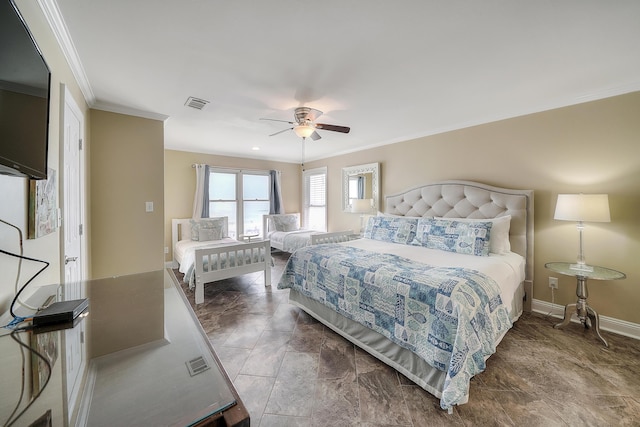 2905 Scenic Gulf Dr, Miramar Beach, FL 32550 - bedroom with ornamental molding and ceiling fan
