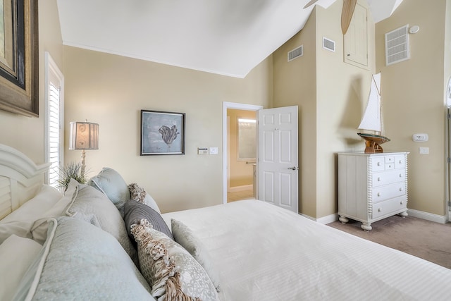 2905 Scenic Gulf Dr, Miramar Beach, FL 32550 - bedroom featuring carpet and high vaulted ceiling