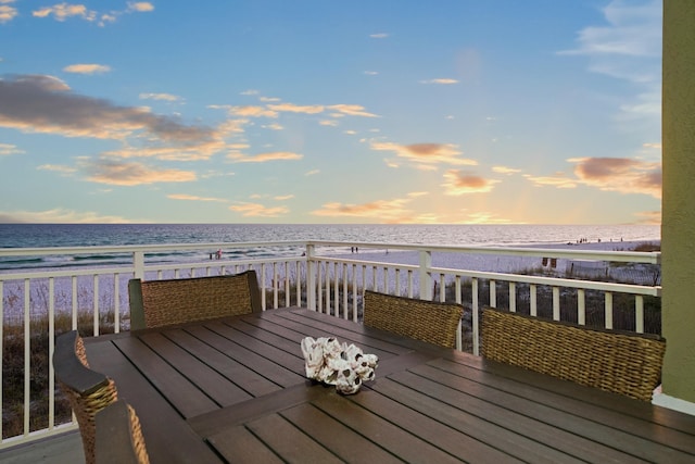 2905 Scenic Gulf Dr, Miramar Beach, FL 32550 - deck with view of water and beach and outdoor dining space