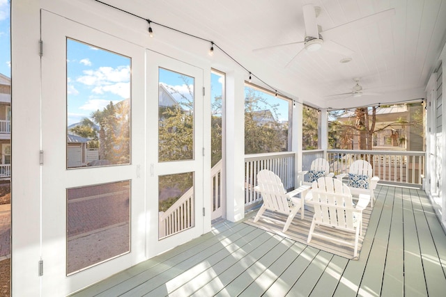 49 Clipper St, Inlet Beach, FL 32461 - sunroom featuring ceiling fan and outdoor dining space