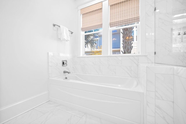 49 Clipper St, Inlet Beach, FL 32461 - bathroom featuring a bath and marble finish flooring