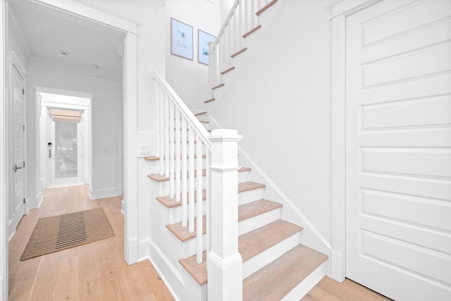 49 Clipper St, Inlet Beach, FL 32461 - stairs with wood finished floors and crown molding