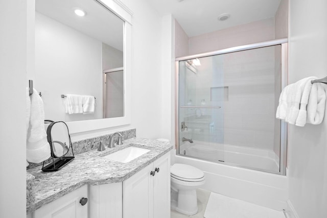 49 Clipper St, Inlet Beach, FL 32461 - bathroom with vanity, bath / shower combo with glass door, and tile patterned flooring