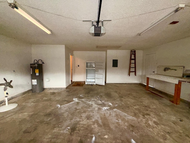 7167 Manatee St, Navarre, FL 32566 - garage with electric water heater, a garage door opener, and electric panel