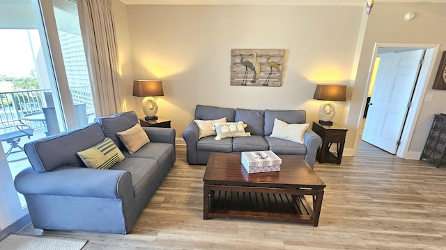 9902 S Thomas Dr Unit 933, Panama City Beach, FL 32408 - living room with light wood-style flooring