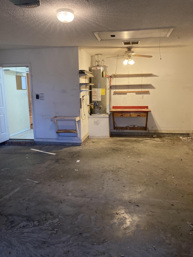 4627 Windstarr Dr, Destin, FL 32541 - garage featuring water heater, a workshop area, and ceiling fan