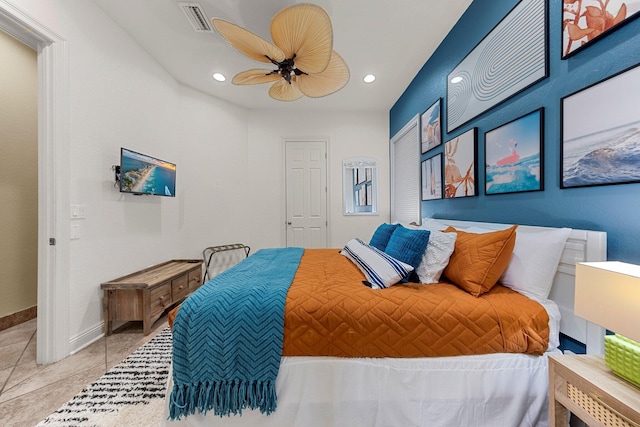 37 Conch Cay, Destin, FL 32541 - bedroom featuring light tile patterned floors, recessed lighting, and ceiling fan