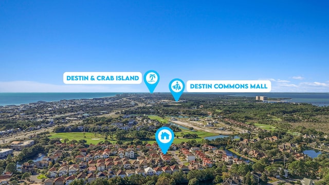 4739 Amhurst Cir, Destin, FL 32541 - aerial view of residential area featuring a nearby body of water and a local golf course