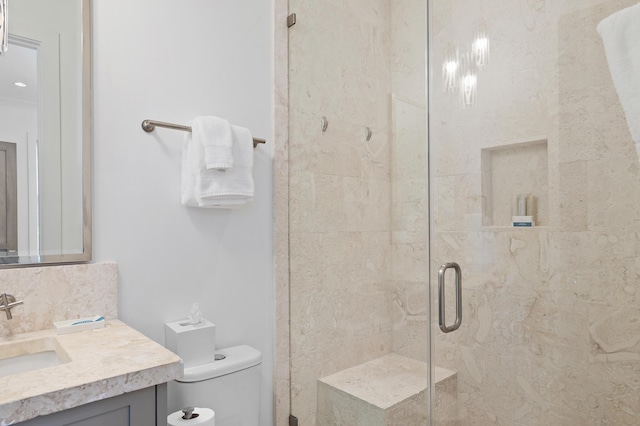 37 Sugar Loaf Aly, Alys Beach, FL 32461 - full bathroom featuring vanity, a shower stall, and backsplash