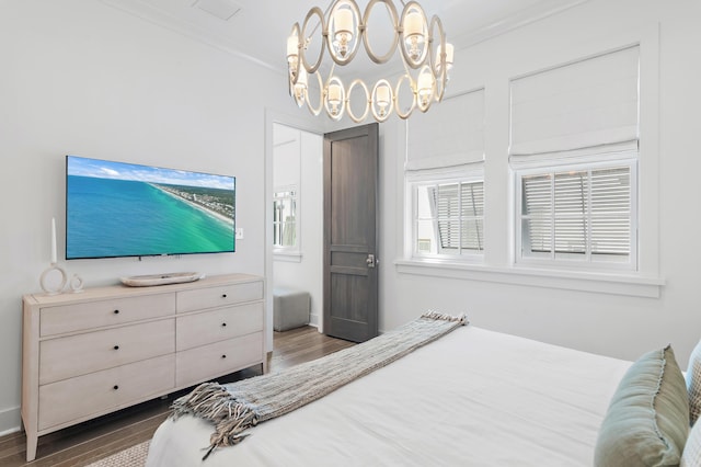 37 Sugar Loaf Aly, Alys Beach, FL 32461 - bedroom featuring wood finished floors, a chandelier, and ornamental molding