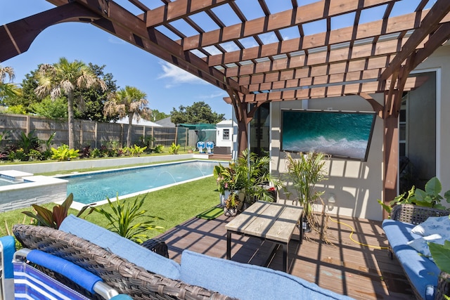 1009 Forest Shore Dr, Miramar Beach, FL 32550 - view of pool with a pergola and a pool with connected hot tub