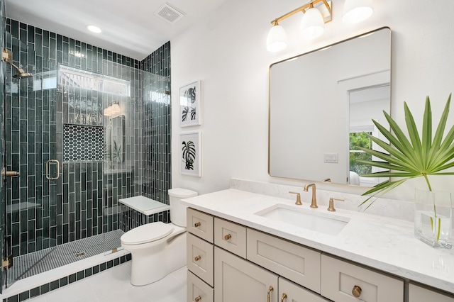 65 Sandy Shores Ct, Inlet Beach, FL 32461 - full bath featuring vanity, a stall shower, and tile patterned flooring