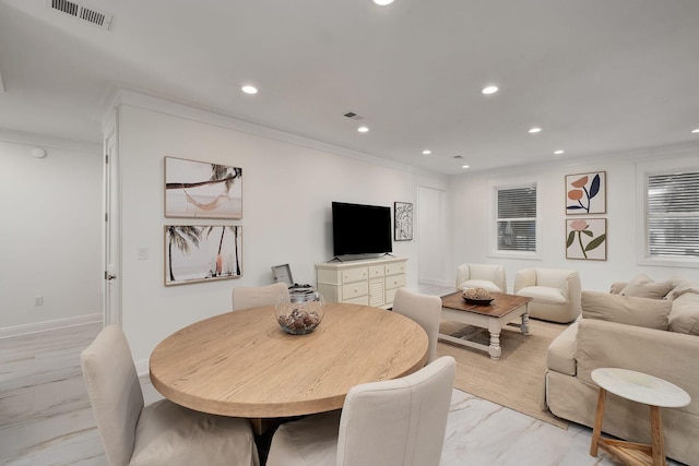 65 Sandy Shores Ct, Inlet Beach, FL 32461 - dining space featuring recessed lighting and crown molding