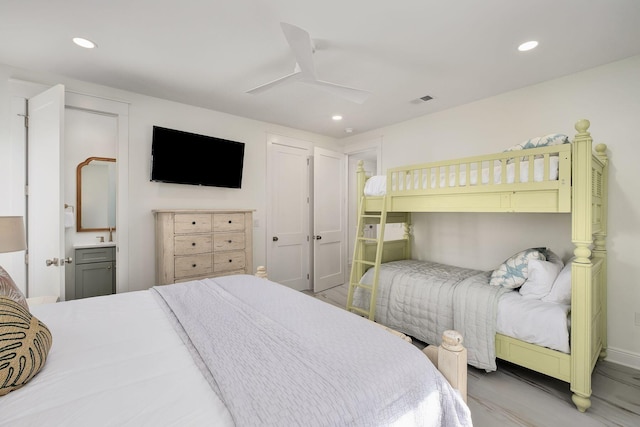 65 Sandy Shores Ct, Inlet Beach, FL 32461 - bedroom featuring recessed lighting and ceiling fan