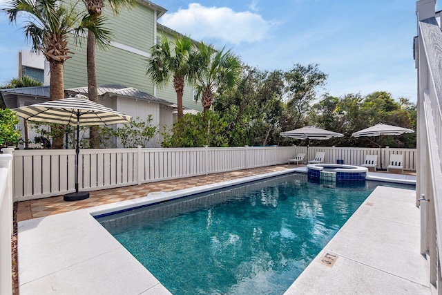 65 Sandy Shores Ct, Inlet Beach, FL 32461 - view of pool with a fenced backyard, a patio, and a pool with connected hot tub