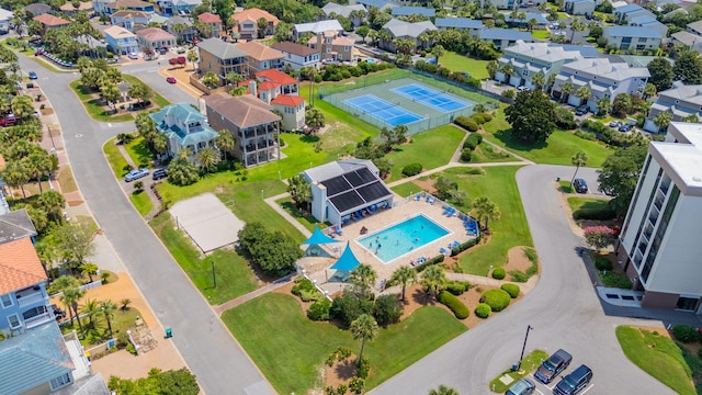 102 Terra Cotta Way, Destin, FL 32541 - aerial perspective of suburban area featuring a pool area