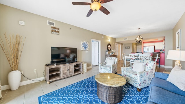 122 Seascape Dr Unit 902, Miramar Beach, FL 32550 - living area featuring ceiling fan and light tile patterned floors